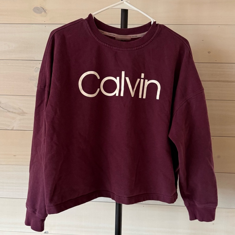 Womens Calvin Klein Crop Crewneck